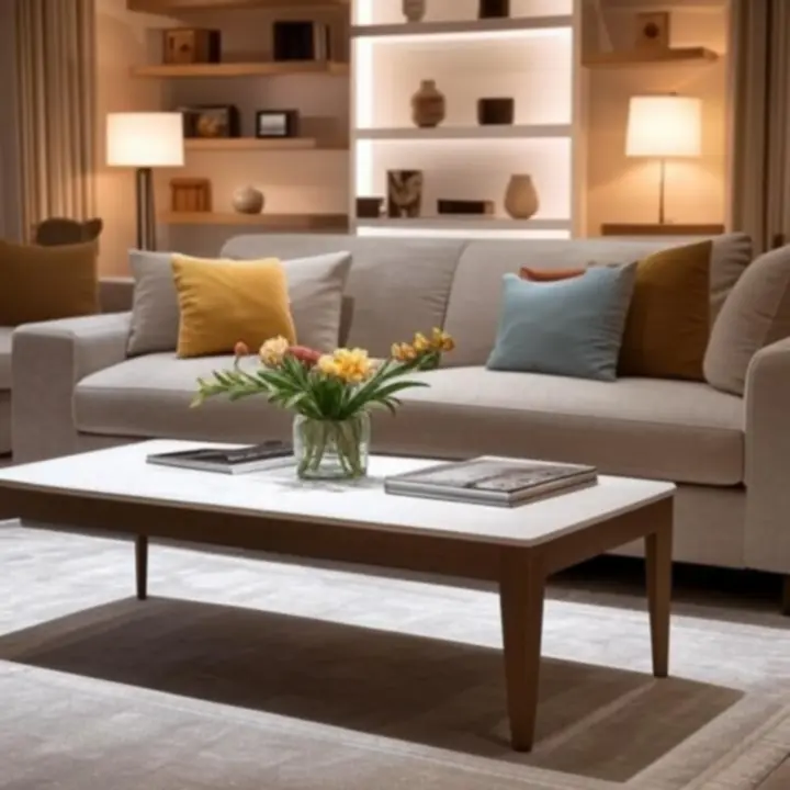 Stonowana aranżacja salonu z dekoracjami z kolekcji Home Accently