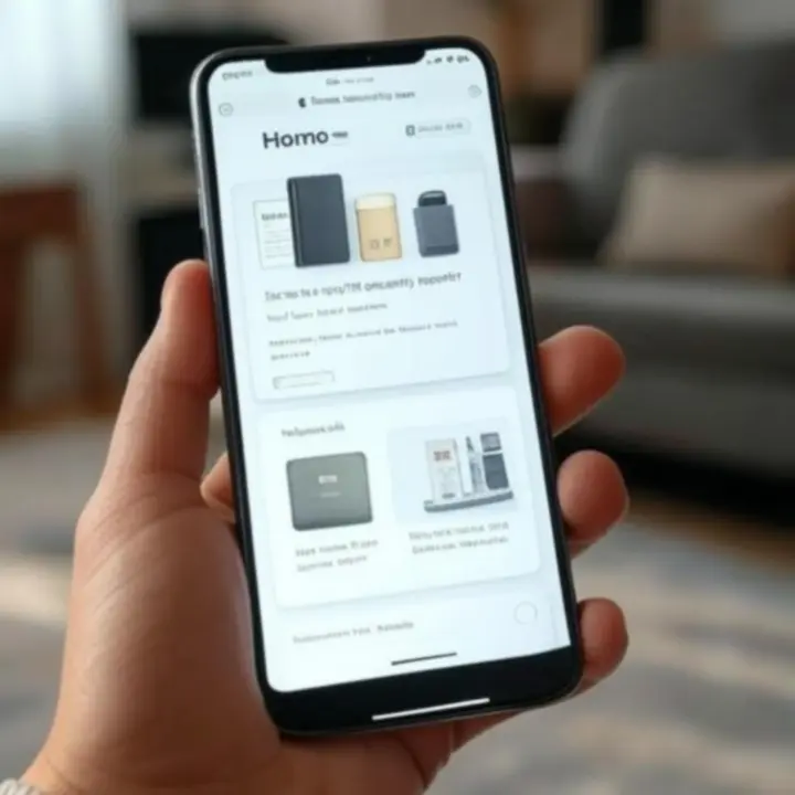 Widok mobilnej funkcji wizualnego wyszukiwania w Home Accently